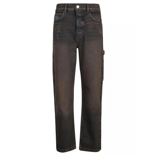 Amiri Brown Five-Pocket Jeans With Faded Effect And Rips Brown Jeans