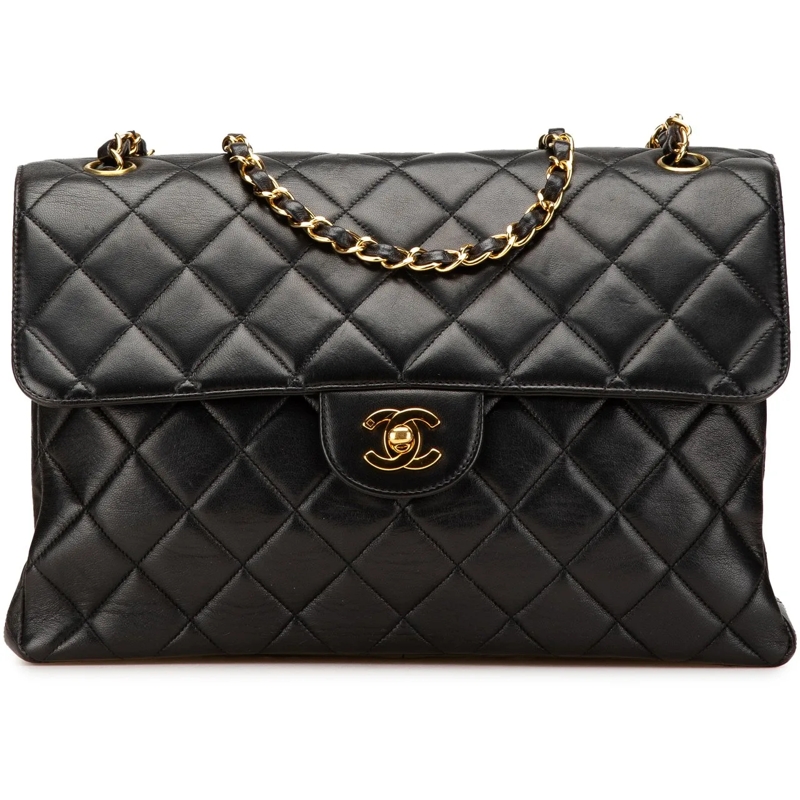 Chanel Sac à bandoulière Jumbo Lambskin Double Sided Flap schwarz