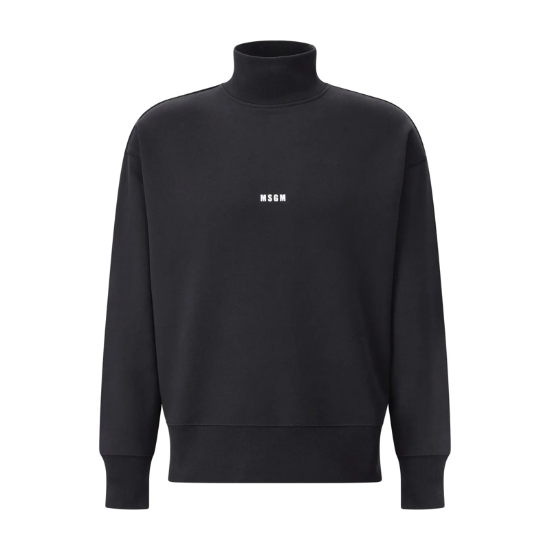 MSGM Rollkragenpullover Sweatshirt mit Logo Schwarz