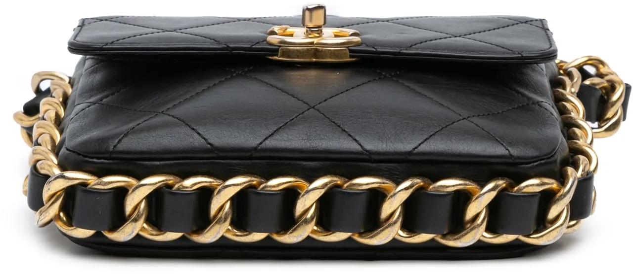 Thumbnail - Chanel Hobo Bags - Small Quilted Calfskin Framing Chain Flap - Gr. unisize - in Schwarz - für Damen