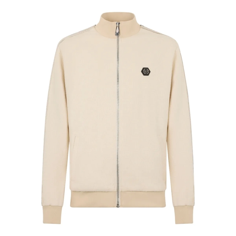 Philipp Plein Daunenjacke Tracksuit Jacket Monogram Monogram beige