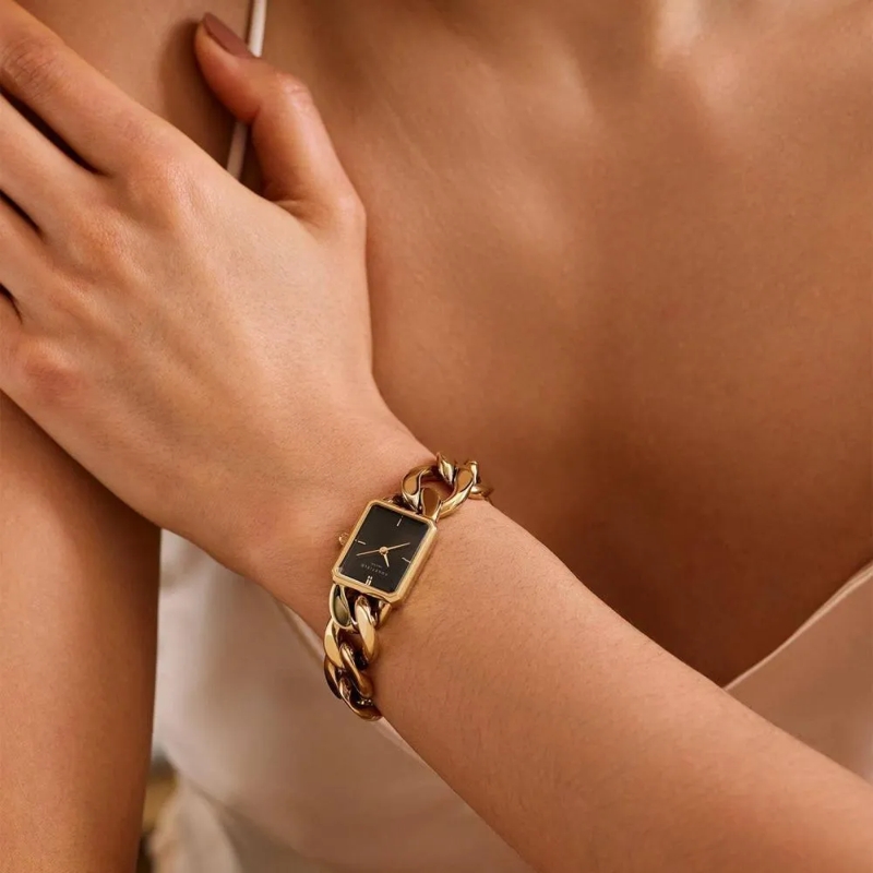 Rosefield Quarzuhr Damenuhr Octagon XS Studio Kettenoptik schwarz(Image 2)