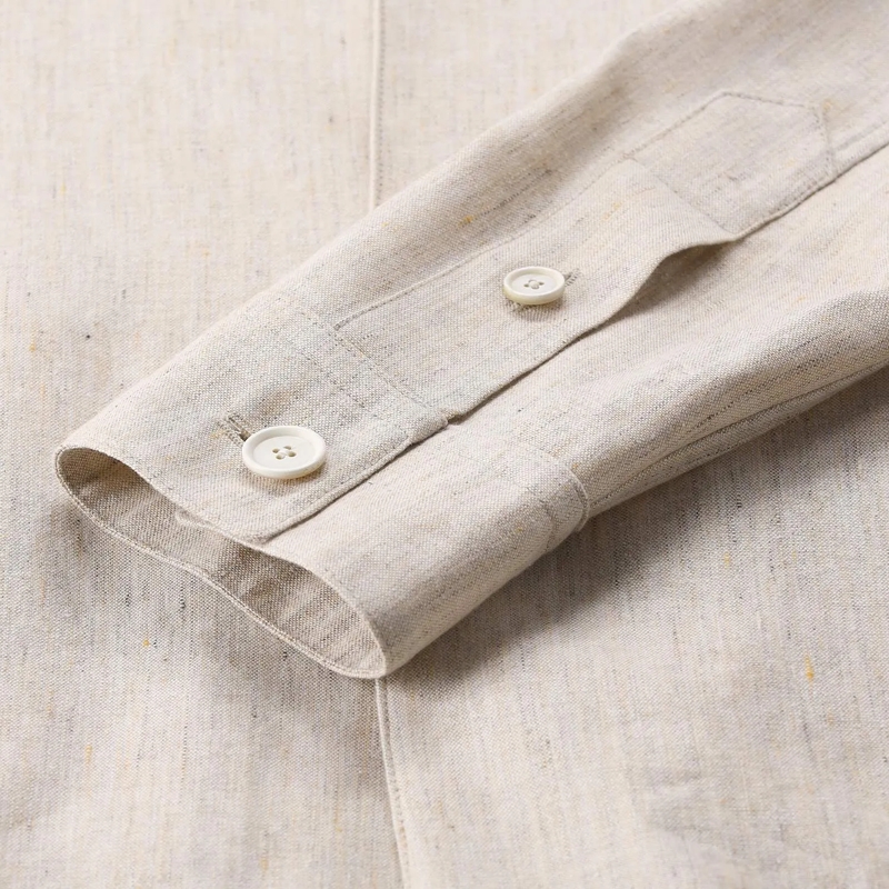 Emanuela Caruso Overgangsjas Overshirt mit Seide & Leinen blau(Image 5)