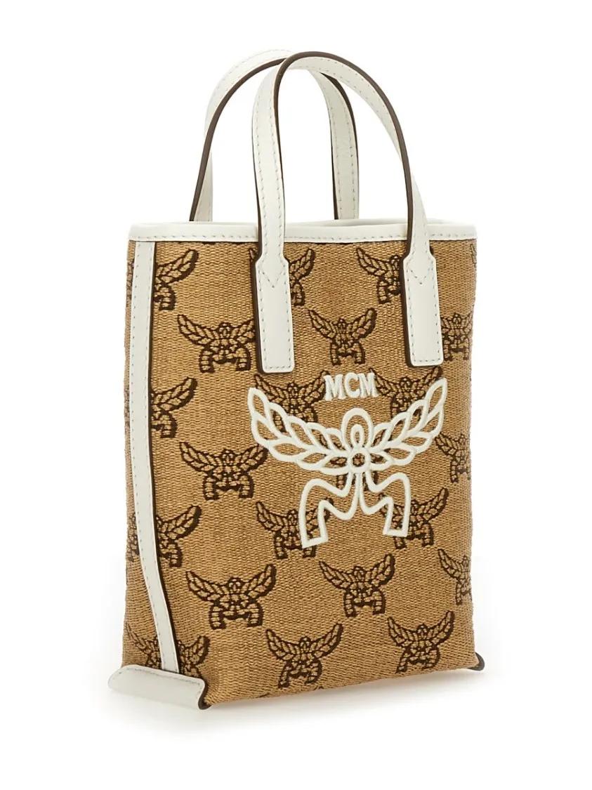 MCM Shoppers & Totes Structured Tote Bag With Distinctive Embroidery in bruin
