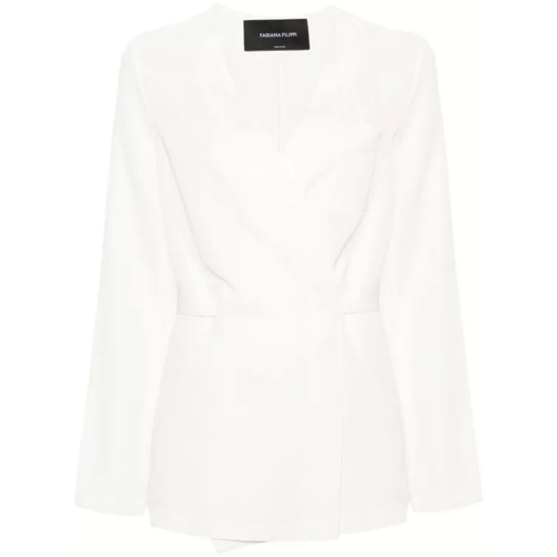 Fabiana Filippi White Wrap Jacket White 