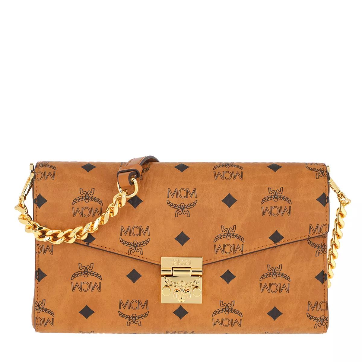 MCM Tracy Wallet On A Chain Cognac Wallet On A Chain