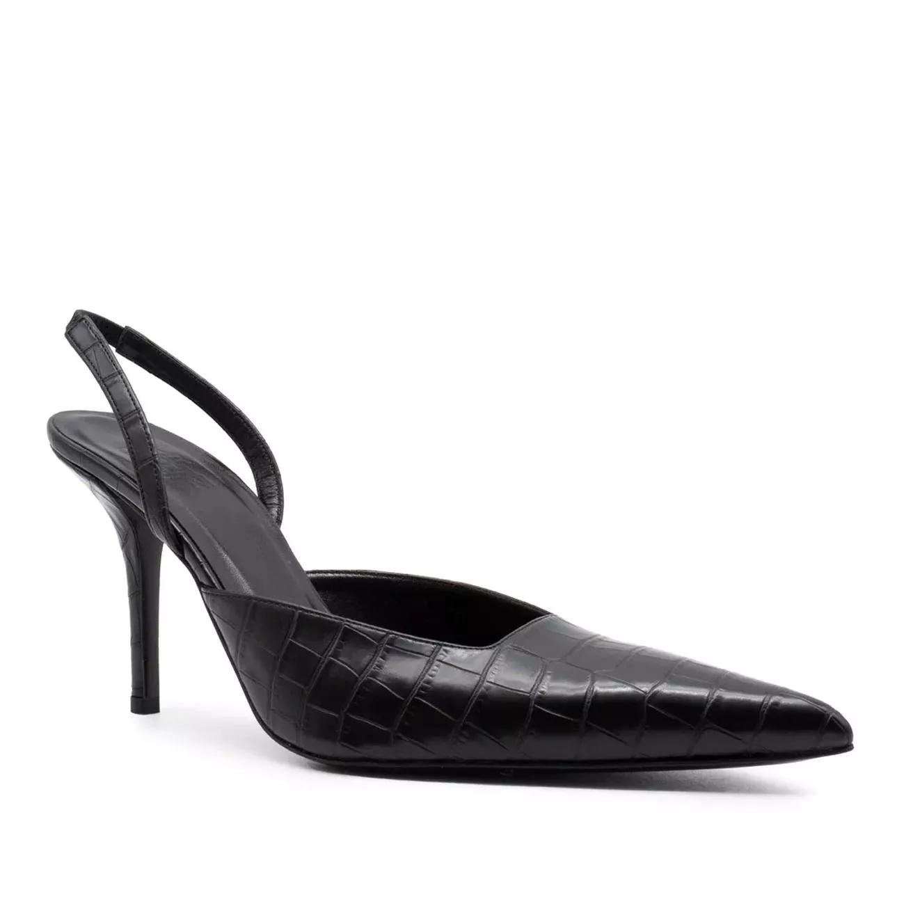 Gia Borghini Pumps & High Heels - GIABORGHINI Schwarze Slingback-Pumps aus Leder - Gr. 36 (EU) - in Schwarz - für Damen