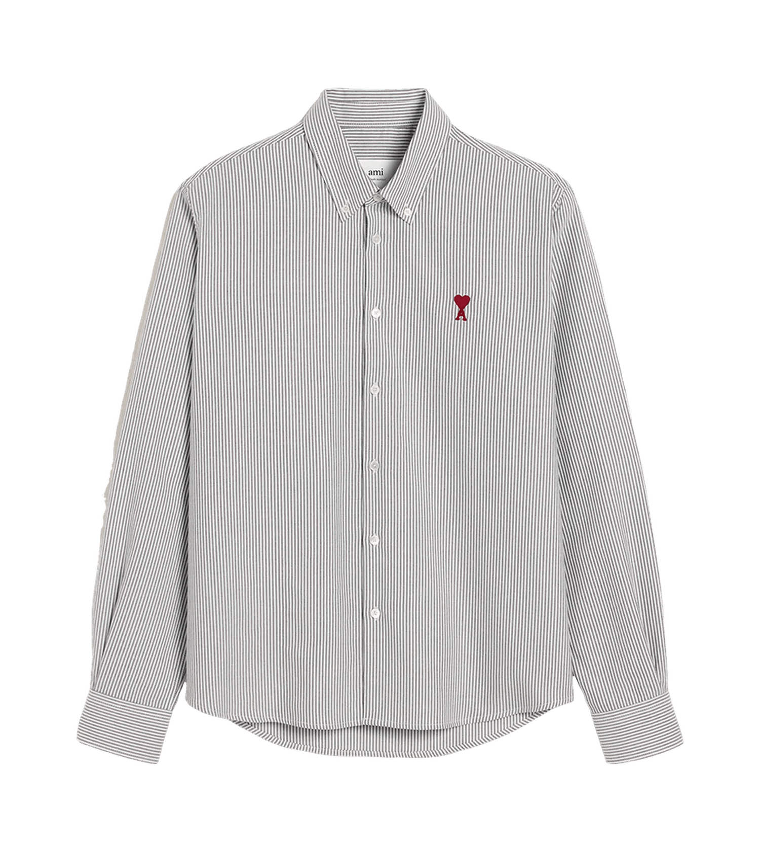 AMI Paris - Button-down-Hemd mit Logo - Größe XS - weiß