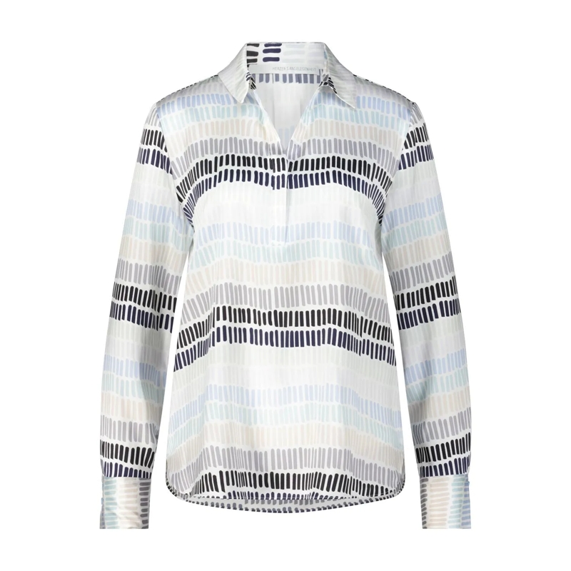 Herzensangelegenheit Bluse Seidenbluse mit Musterung Weiß