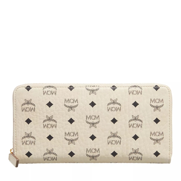 MCM Aren Beige Portemonnaie Zip Large Zip-Around-Reißverschluss | Visetos mit Around