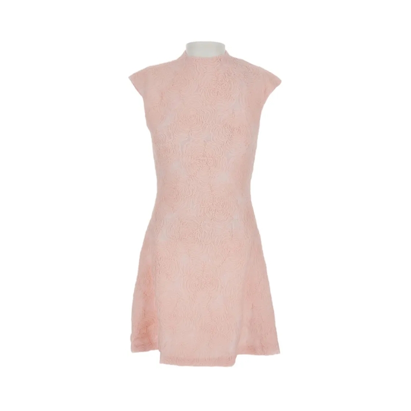 Rotate Mini-jurk A-Line Mini Dress With High Neck Pink