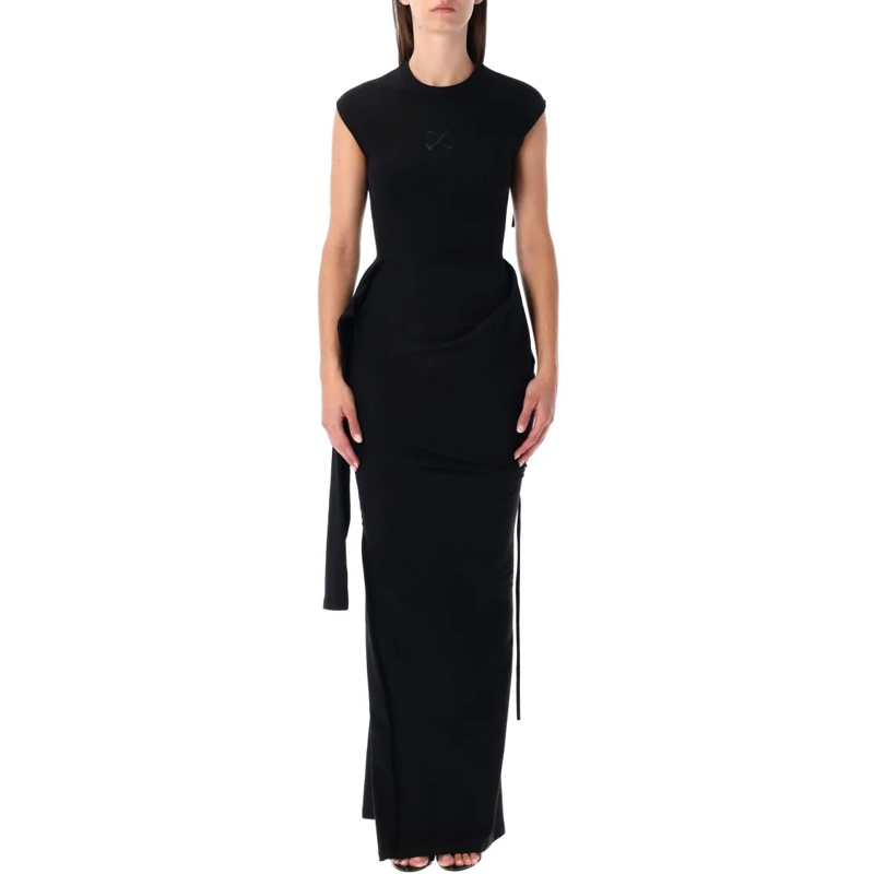 Ottolinger  Sleevy Black Organic Cotton Maxi Dress Black