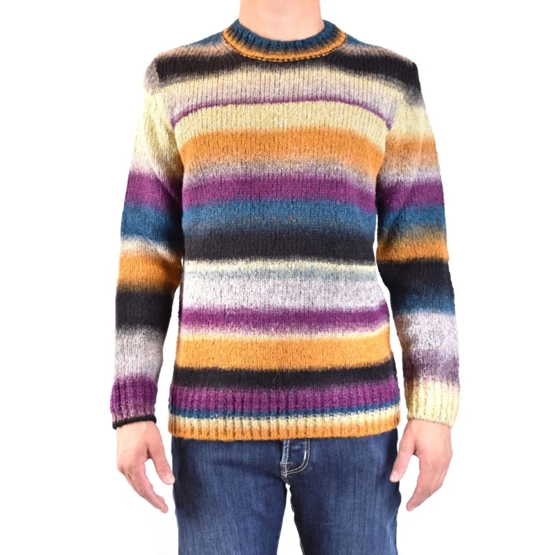 Dondup Pull Horizontal Stripe Knitwear Sweater In Multicolor P Neutrals
