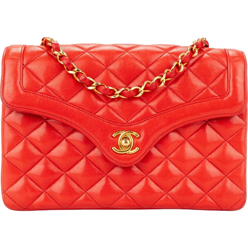 Chanel Sac à bandoulière Chanel Quilted Lambskin 24K Gold Single Flap Cross mehrfarbig