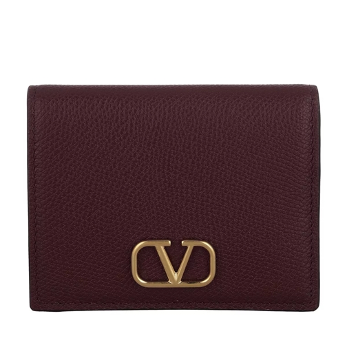 Valentino Garavani V Logo Wallet Leather Rubin Bi-Fold Wallet