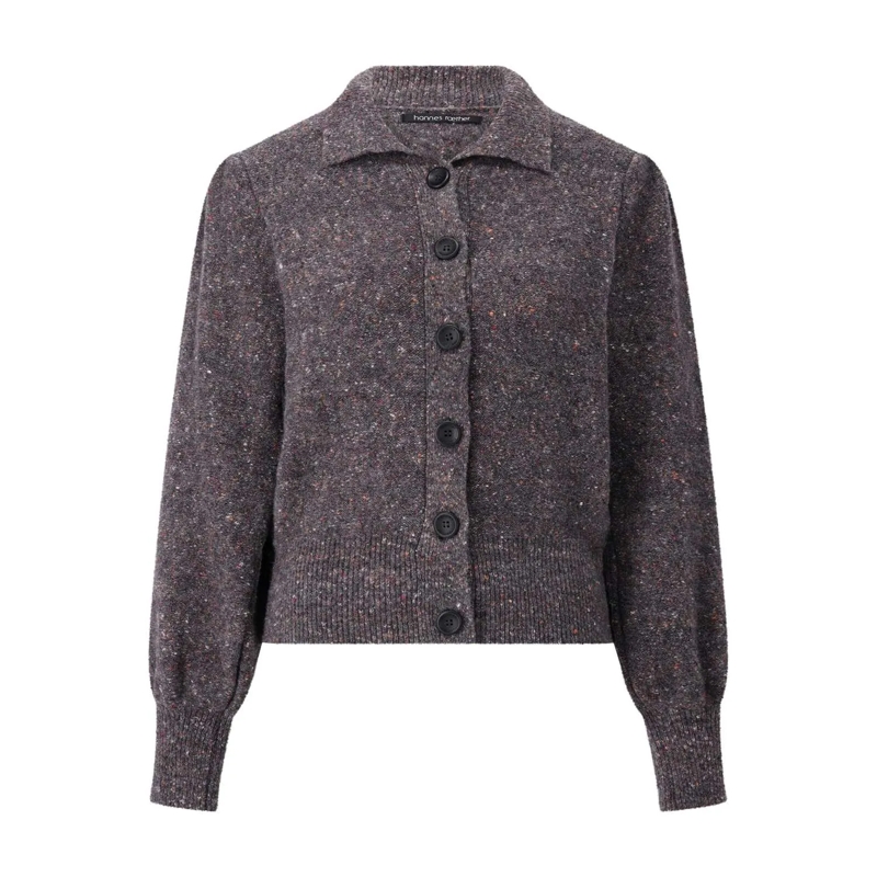 Hannes Roether Vest Strickjacke mit Puff-Ärmel Grau