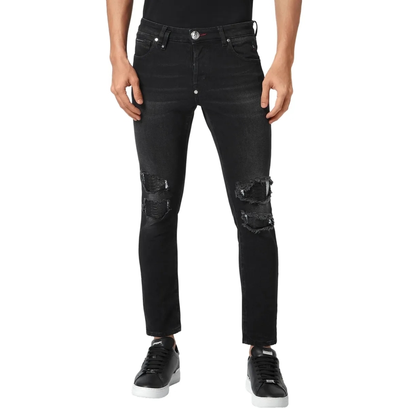 Philipp Plein Skinny-Leg-Jeans Jeans Skinny Fit Python grau(Image 3)