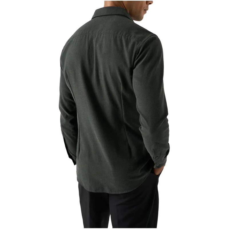 Eton  Eton Flannel Shirt Lange Mouw Overhemden Donkergro grün(Image 3)