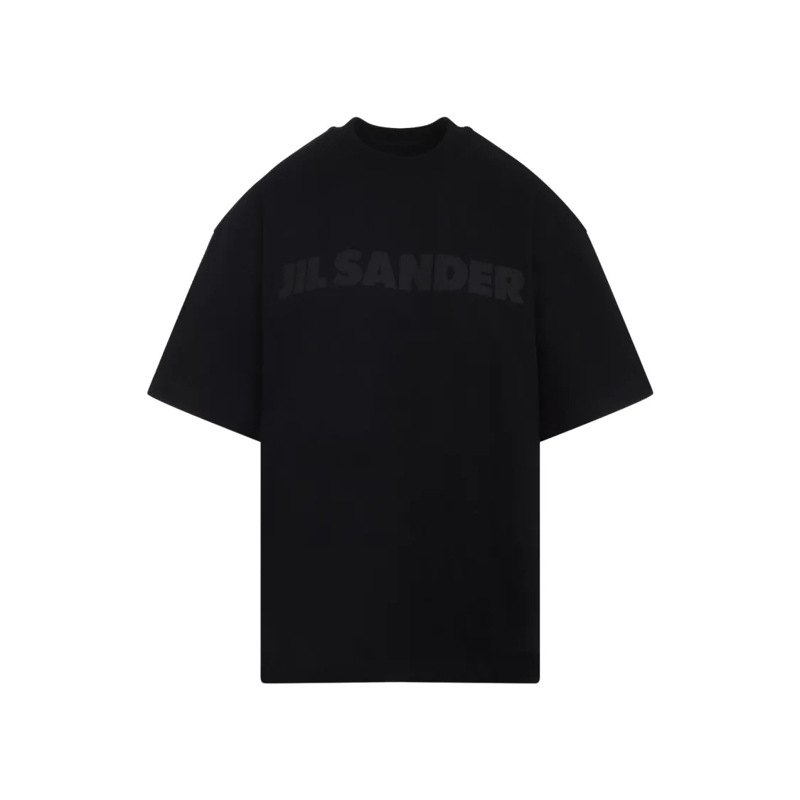 Jil Sander T-Shirt Logo Black Cotton T-Shirt Black