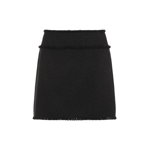 Dolce&Gabbana Black Wool Mini Skirt Black Mini jupes