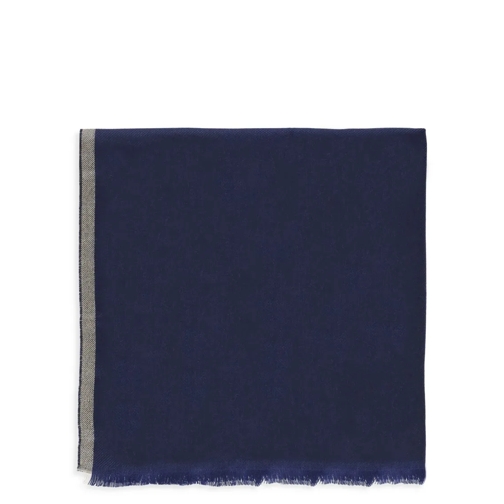 Brunello Cucinelli Blue Cashmere And Wool Scarf Blue Leichter Schal