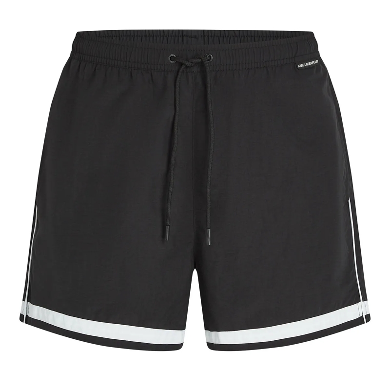 Karl Lagerfeld  Boardshorts mit kontrastierender Paspelierung Biki schwarz
