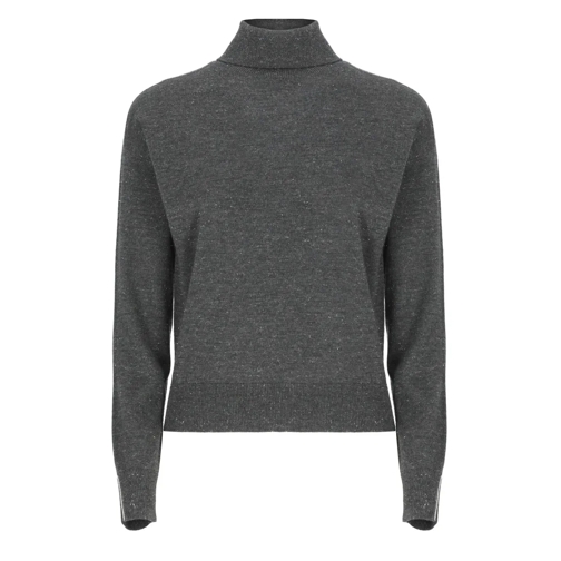 Peserico Trui met col Wool Sweater Grey