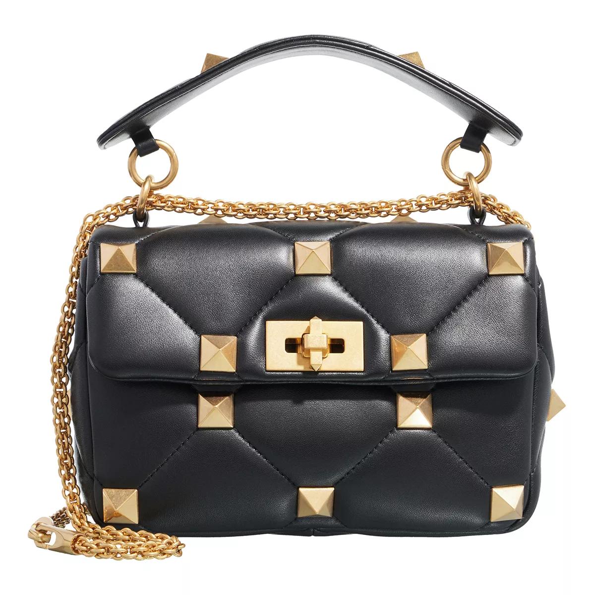 Valentino Garavani Crossbody Bags - Roman Stud Leather Shoulder Bag - Gr. unisize - in Schwarz - für Damen