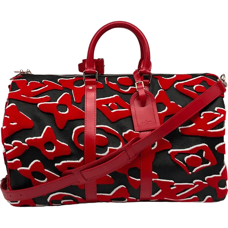 Louis Vuitton Weekender Louis Vuitton xUF Urs Fischer red X black Monogram schwarz