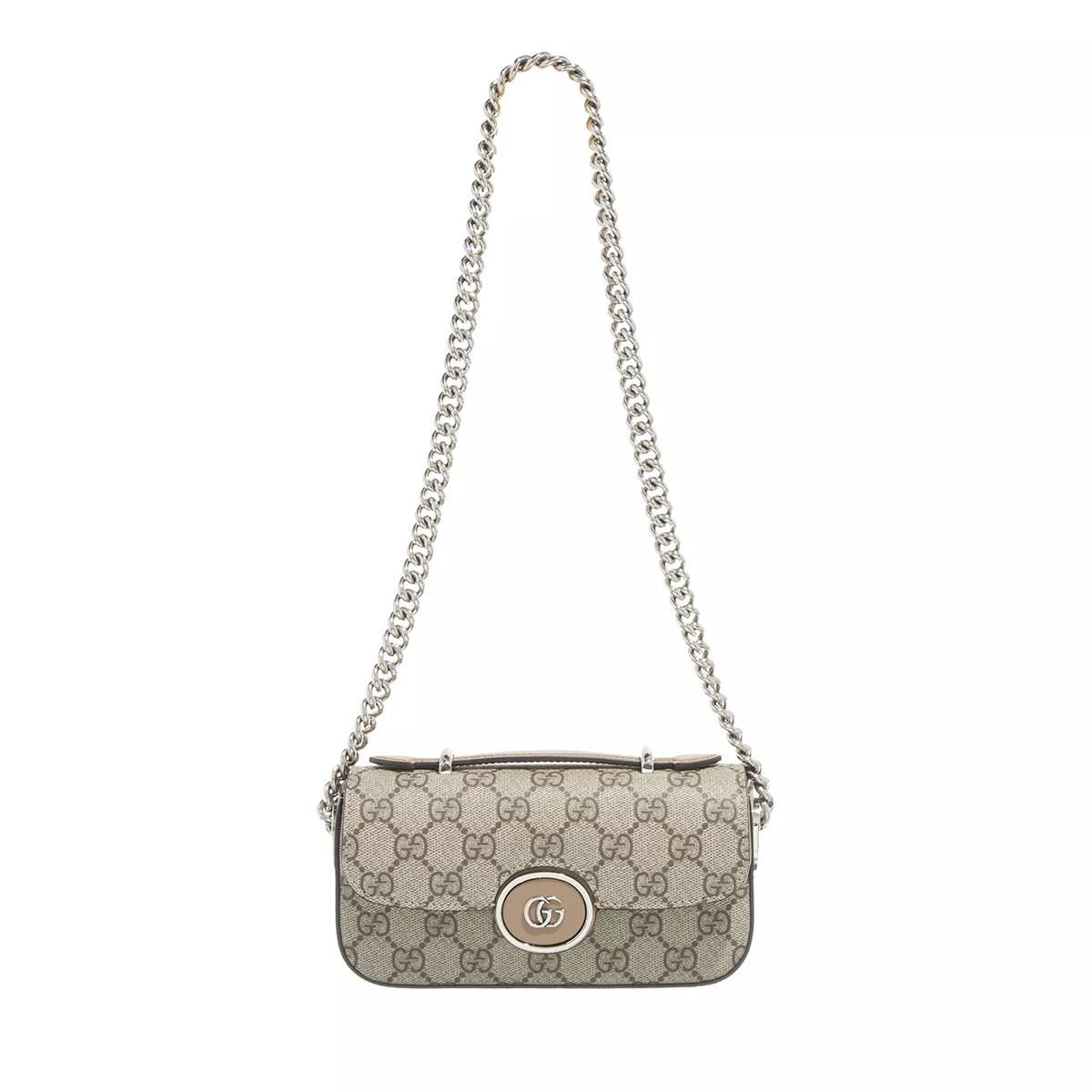 Gucci Petite GG Super Mini Bag Beige and Ebony GG Supreme Canvas