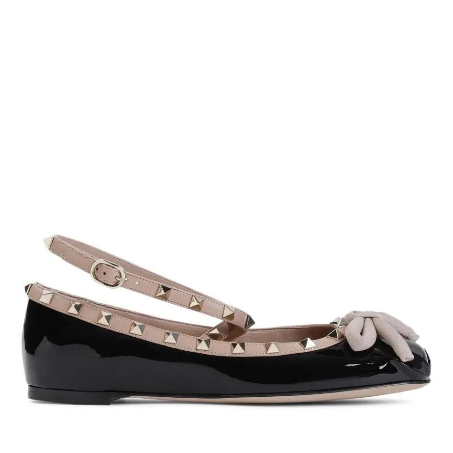 VALENTINO Loafers & Ballerinas - Rockstud Ballerinas - Gr. 39 (EU) - in Schwarz - für Damen