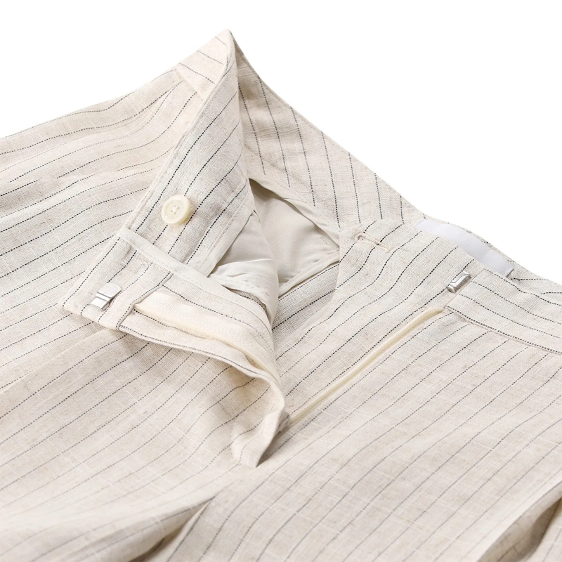 Lardini  Weite Stoffhose mit Nadelstreifen beige(Image 3)