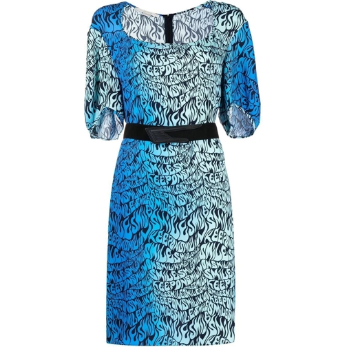 Stella McCartney Midi-Kleider Stella Mccartney Keep On Smiling Pattern Dress blau