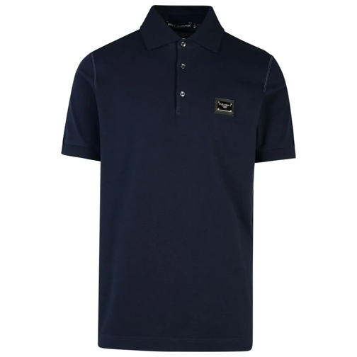 Dolce&Gabbana Polohemd Navy Cotton Polo Shirt Blue