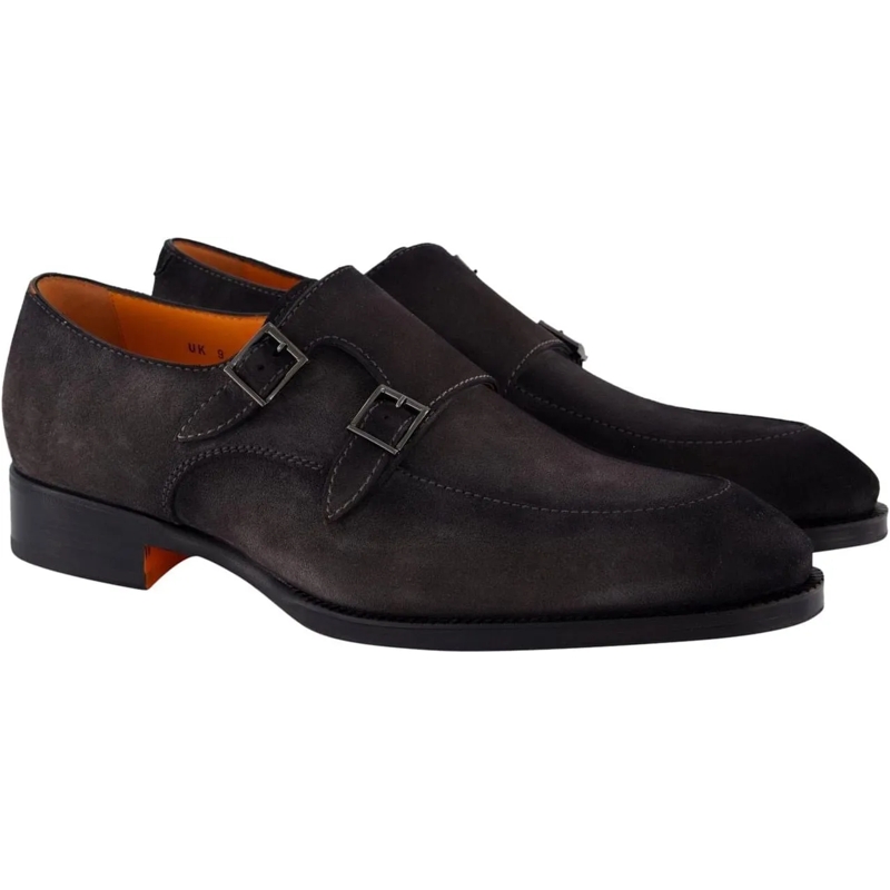 Santoni Loafer Heren Dyne Double Monk Bruin braun (Image 4)