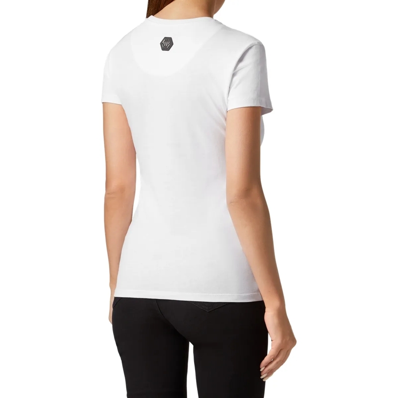 Philipp Plein T-Shirt T-Shirt Slim Fit Mit Schmucksteinen weiss(Image 2)