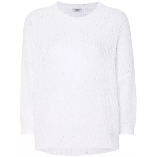 Peserico White Sequins Sweater White 