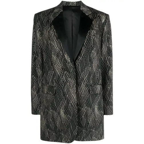 Isabel Marant  Single-Breasted Abstract-Print Blazer Black