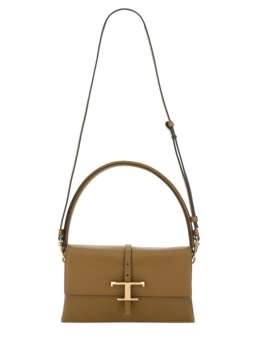 TOD'S Hobo bags Flap T " Timeless" Bag in bruin