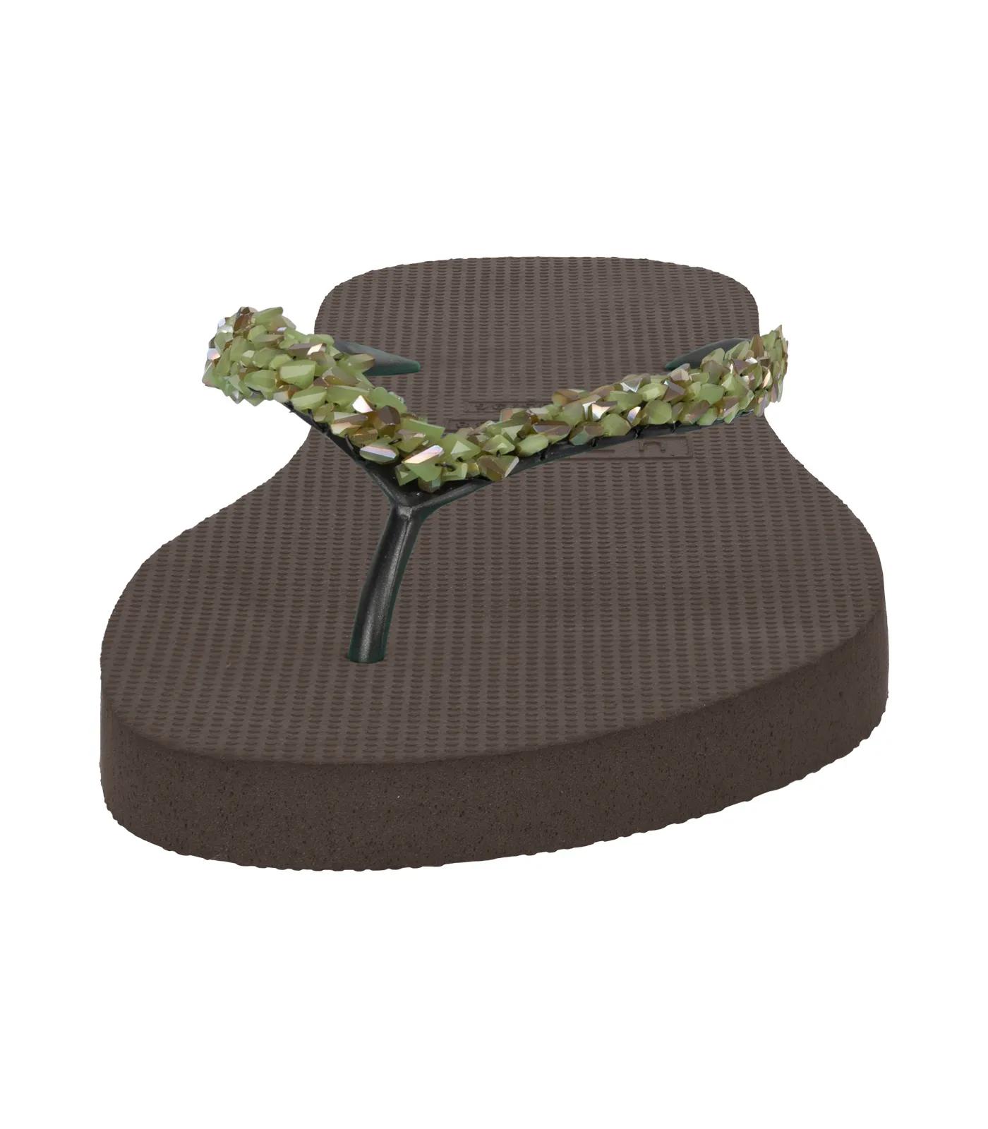 Thumbnail - UZURII Slipper & Pantoletten - platte hausschuhe Classic Aby Army Green - Gr. 39,5 (EU) - in Braun - für Damen