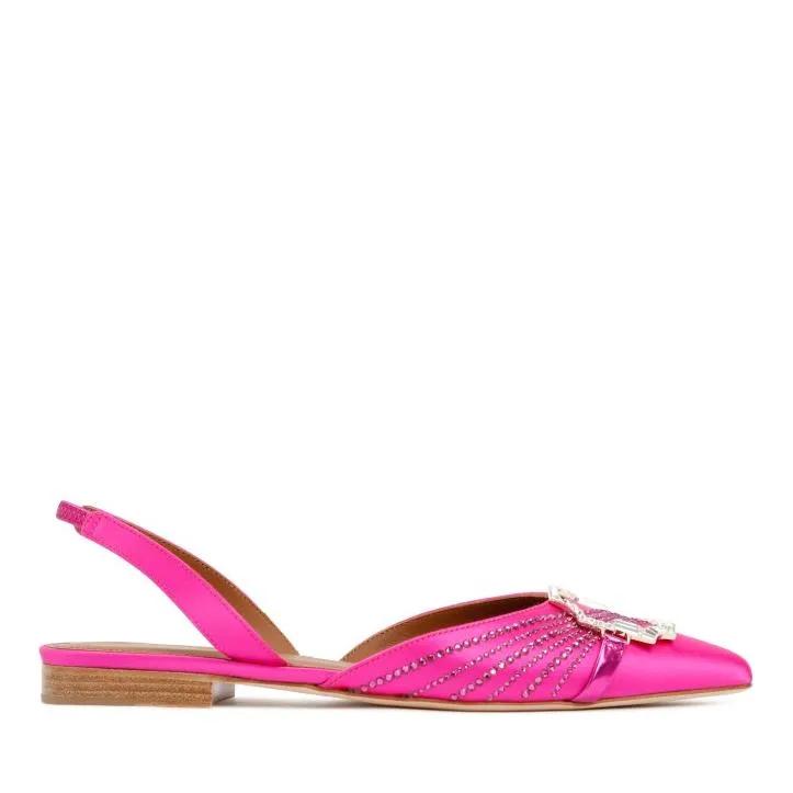 Malone Souliers Sandalen & Sandaletten - Fuchsia Satin Misha Flats - Gr. 36 (EU) - in Rosa - für Damen