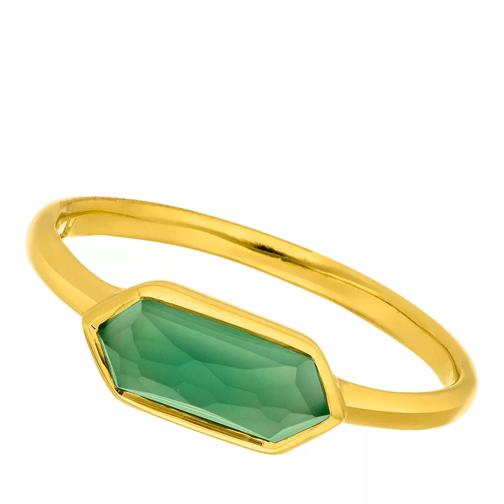 Leaf Ring Cube green agate, silver gold plate  Green Agate Ring