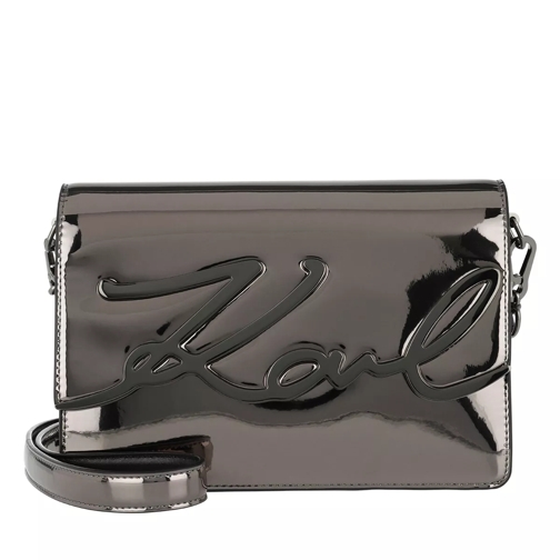 Karl Lagerfeld K/Signature Gloss Shoulderbag Nickel Crossbody Bag