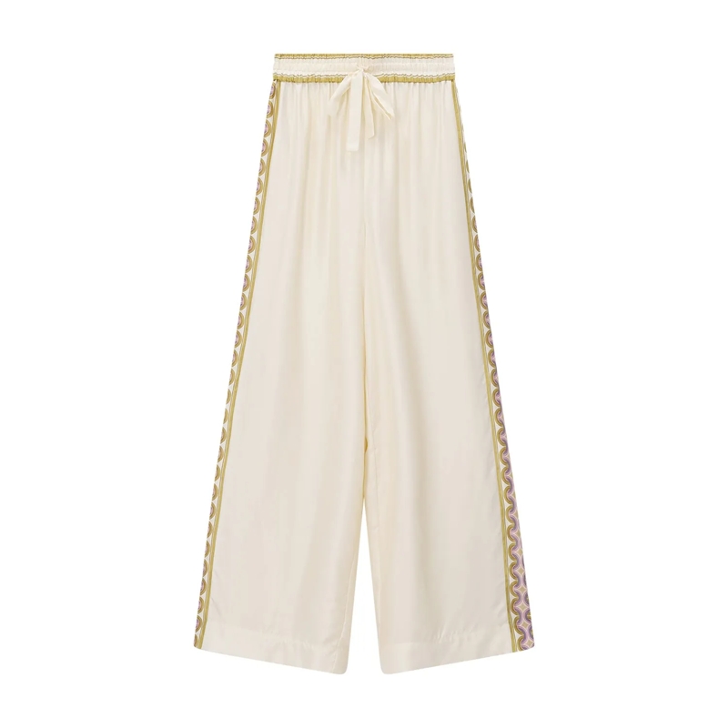 Zimmermann Casual broeken Weite Hose Luna aus Seide beige