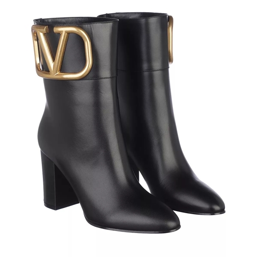 Valentino Garavani V Logo Ankle Boots Leather Black Stiefelette