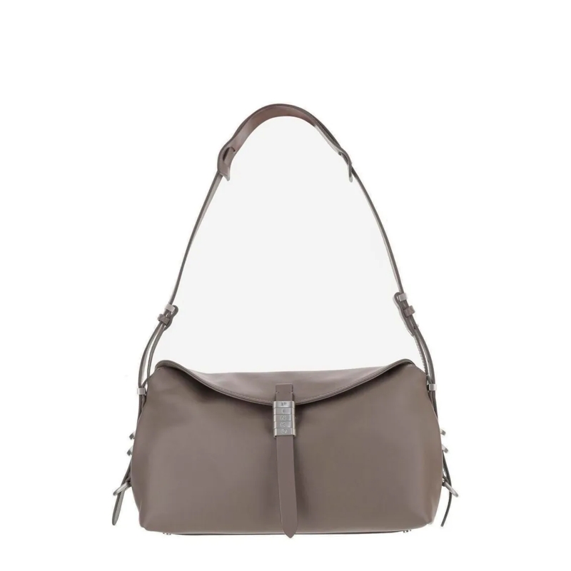 Pinko Schultertasche Structured Grey Handbag With Minimalist Aesthetic Grey