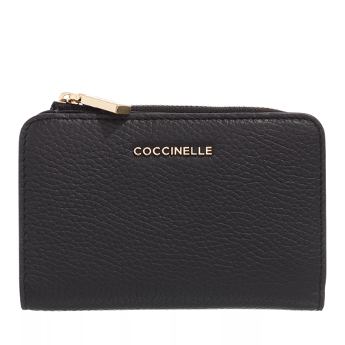 Coccinelle Metallic Soft Wallet  Black Portemonnaie mit Zip-Around-Reißverschluss