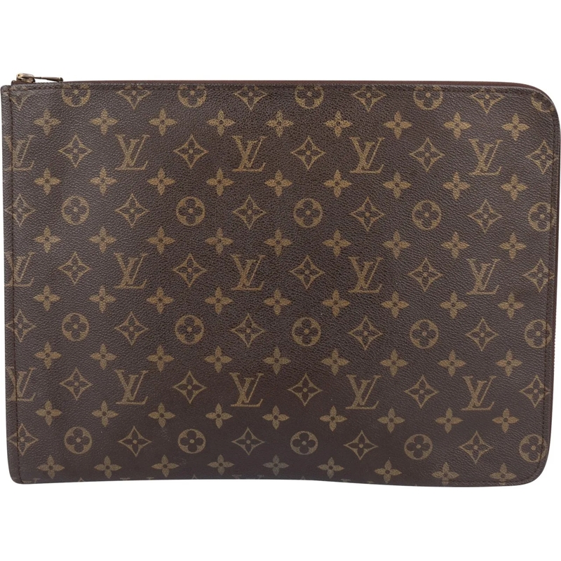 Louis Vuitton Tote Louis Vuitton Canvas Monogram Laptop Clutch braun