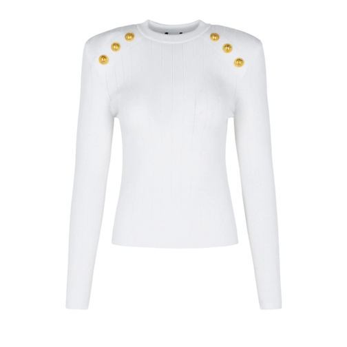 Balmain Pullover White Viscose Blend Sweater White