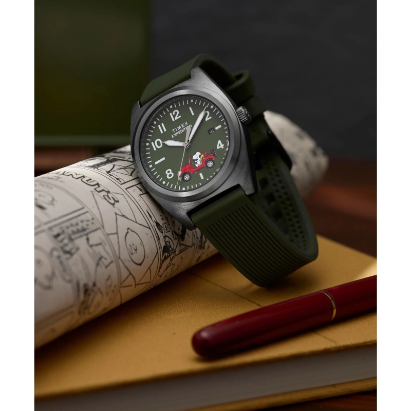 Timex Quarzuhr Quarz-Analoguhr Timex X Peanuts Expedition Capston grün(Image 6)